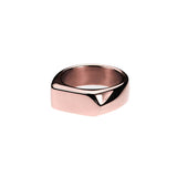Elegant Beautiful Long Signet Solid Rose Gold Ring By Jewelry Lane