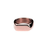 Elegant Beautiful Long Signet Solid Rose Gold Ring By Jewelry Lane