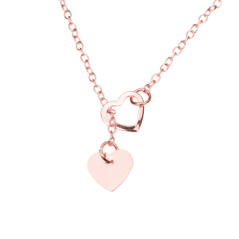 Beautiful Romantic True Love Heart Solid Rose Gold Necklace By Jewelry Lane