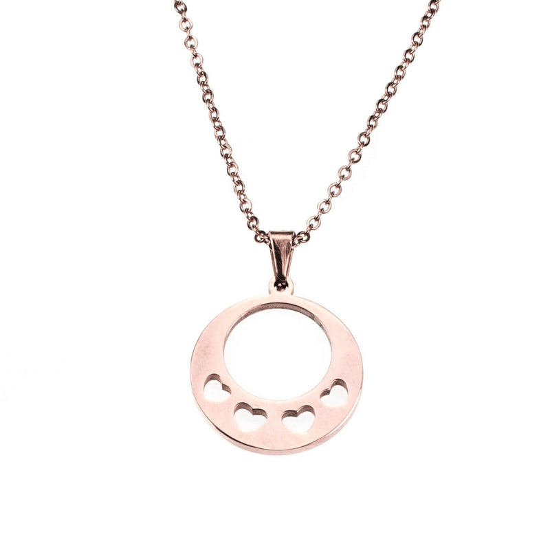 Beautiful Round Infinite Heart Love Solid Rose Gold Pendant By Jewelry Lane