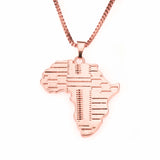 Beautiful Classic Grooved Africa Map Solid Rose Gold Pendant By Jewelry Lane