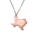 Beautifully Crafted State Texas Map Love Solid Rose Gold Pendant By Jewelry Lane