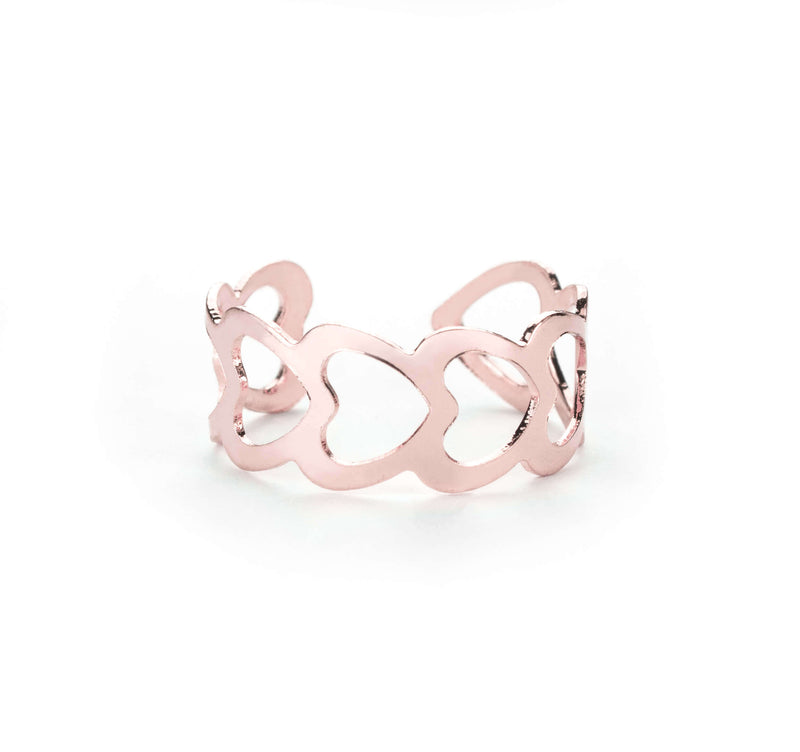 Beautiful Endless Love Multi Hearts Solid Rose Gold Ring By Jewelry Lane