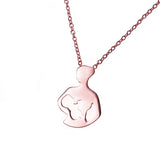 Exquisite Unique Mom Child Love Solid Rose Gold Pendant By Jewelry Lane