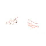Serotonin Minimalist Style Solid Rose Gold Earrings By Jewelry Lane