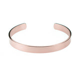 Smart And Chic Open Plain Cuff Solid Rose Gold Bangle By Jewelry Lane