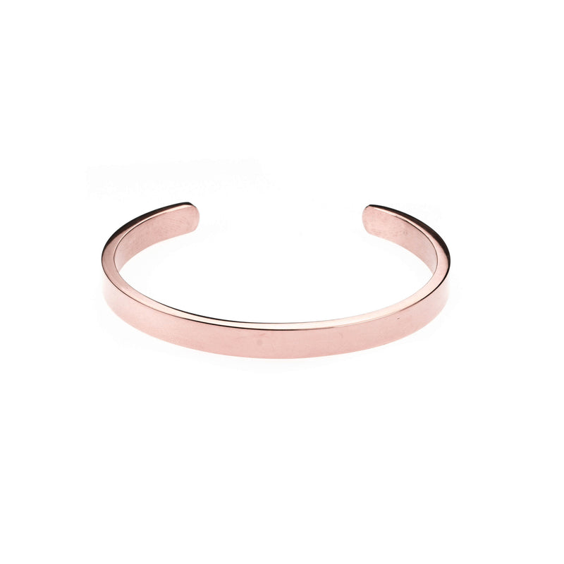 Elegant Simple Plain Cuff Solid Rose Gold Armband Bangle By Jewelry Lane