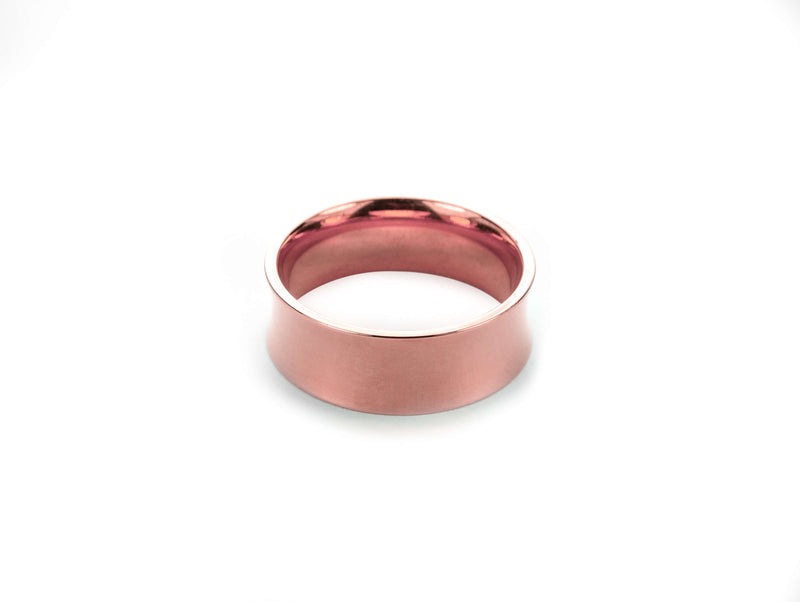 Elegant Classic Convex Design Solid Rose Gold Band Ring By Jewerly Lane