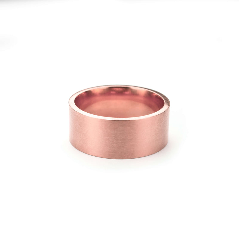 Beautiful Modern Timeless Flat Solid Rose Gold Ring By Jewelry Lane