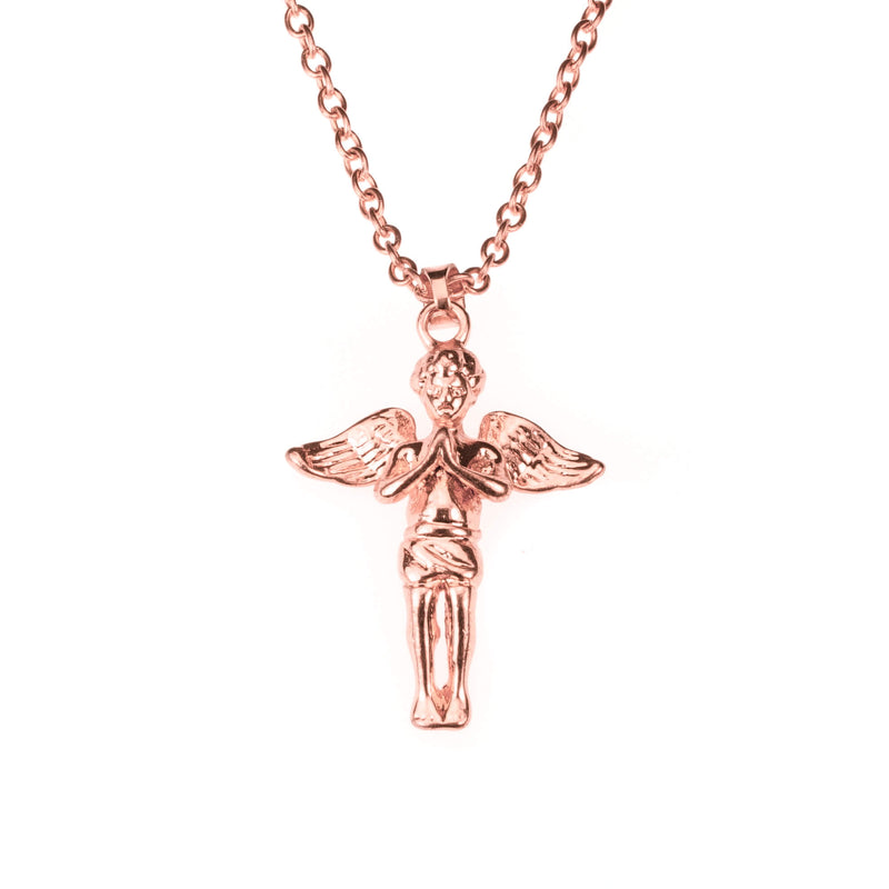 Beautiful Religious Prayer Cross Solid Rose Gold Pendant By Jewelry Lane