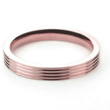 Stylish Grooved Solid Rose Gold Ring By Jewelry Lane