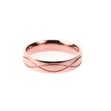 Wave Cut Solid Rose Gold Band By Jewelry Lane