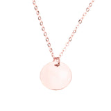 Simple Plain Round Blank Tag Design Solid Rose Gold Pendant By Jewelry Lane