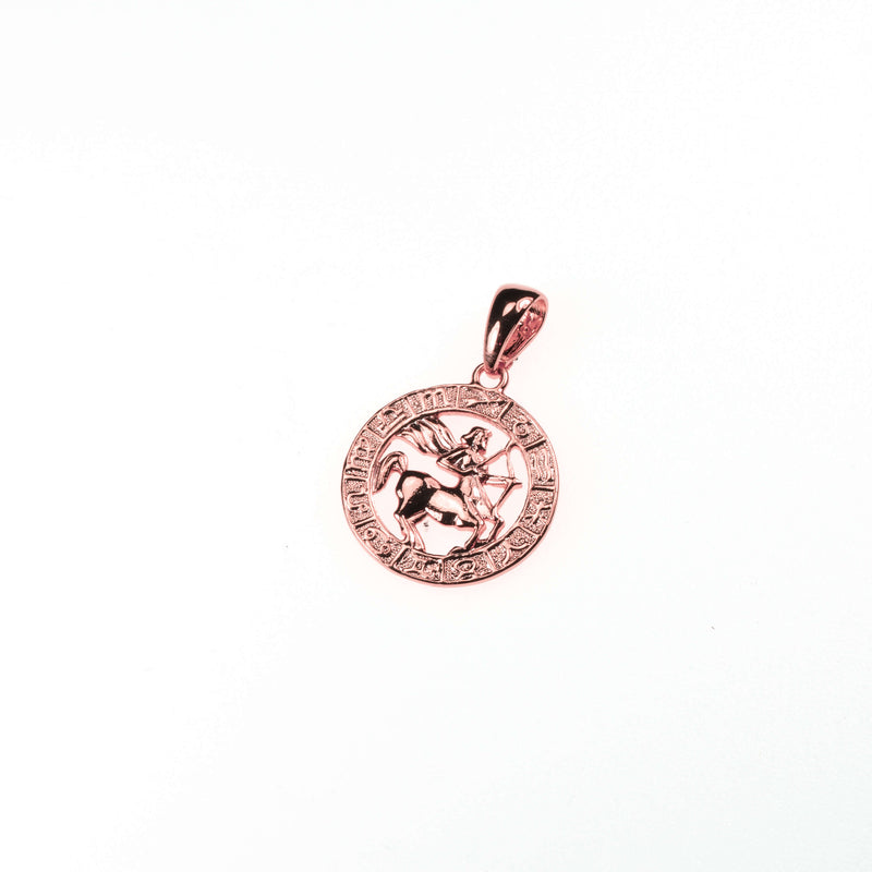 Beautiful Zodiac Sagittarius Solid Rose Gold Pendant By Jewelry Lane