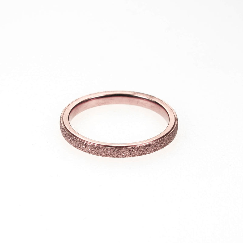 Modern Sandblast Rose Gold Ring By Jewelry Lane