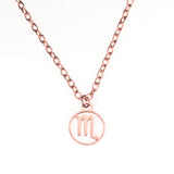 Charming Zodiac Scorpio Minimalist Solid Rose Gold Pendant By Jewelry Lane