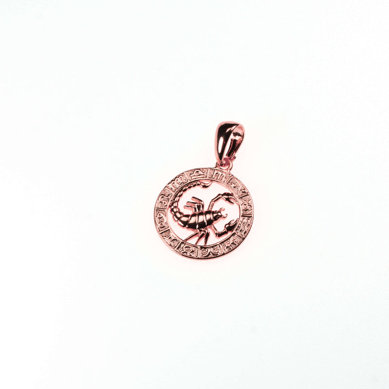 Beautiful Zodiac Scorpio Solid Rose Gold Pendant By Jewelry Lane