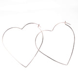Beautiful Simple Sleek Love Heart Solid Rose Gold Earrings By Jewelry Lane