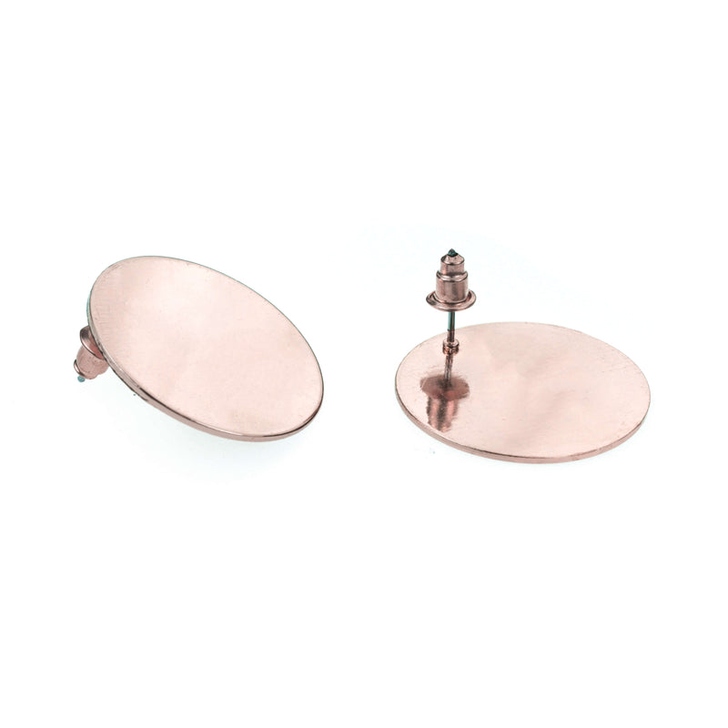 Beautiful Simple Classic Round Stud Solid Rose Gold Earrings By Jewelry Lane