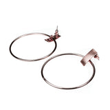 Beautiful Sleek Endless Hoop Dangle Solid Rose Gold Earrings By Jewelry Lane