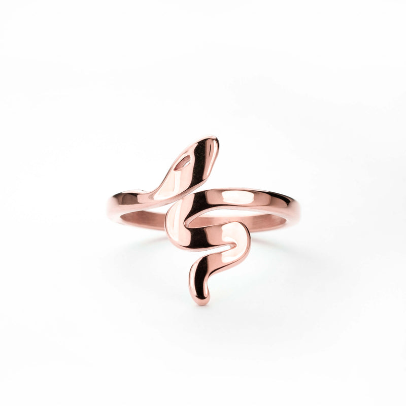 Beautiful Unique Snake Solid Rose Gold Ring By Jewelry Lane