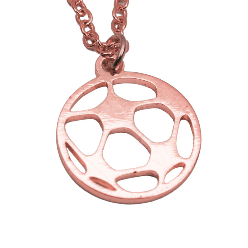 Unique Beautiful Sporty Soccer Ball Design Solid Rose Gold Pendant By Jewelry Lane