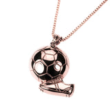 Exquisite Sporty Soccer Ball Design Solid Rose Gold Pendant By Jewelry Lane