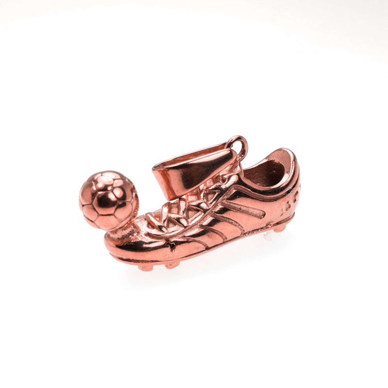 Beautiful Charming Sporty Soccer Cleat Design Solid Rose Gold Pendant By Jewelry Lane