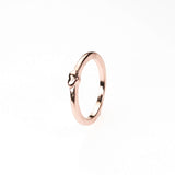 Simple Elegance Heart Stacker Solid Rose Gold Ring By Jewelry Lane