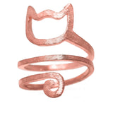 Beautiful Spiral Cat Shape Solid Rose Gold Rings By Jewelry Lane