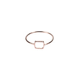 Simple Elegant Square Stacker Solid Rose Gold Ring By Jewelry Lane