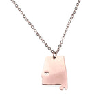 Elegant Simple Mississippi State Map Solid Rose Gold Pendant By Jewelry Lane