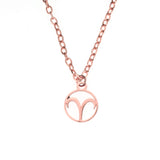 Charming Zodiac Aries Minimalist Solid Rose Gold Pendant By Jewelry Lane