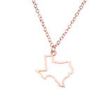Beautiful Unique Texas State Design Solid Rose Gold Pendant By Jewelry Lane