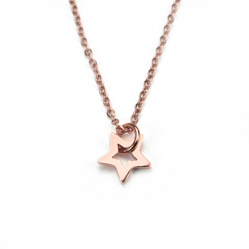 Beautiful Charm Star Design Solid Rose Gold Pendant By Jewelry Lane