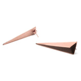 Beautiful Solid Rose Gold Geometric Pyramid Earrings by Jewelry Lane