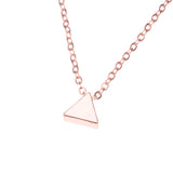 Elegant Simple Triangle Solid Rose Gold Pendant By Jewelry Lane