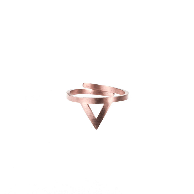 Beautiful Stylish Triangle Wrap Open Cuff Solid Rose Gold Ring By Jewelry Lane