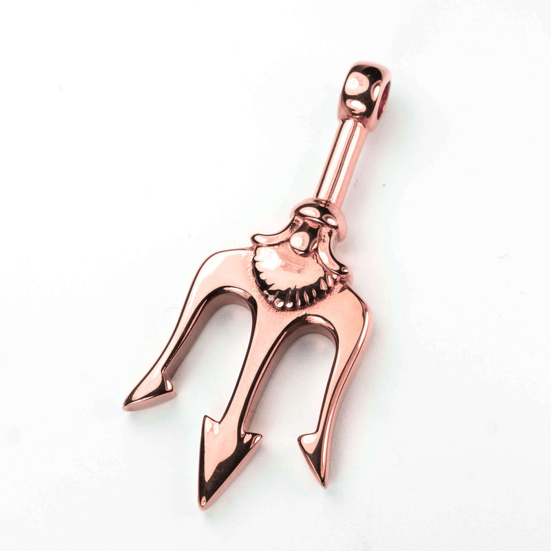 Beautiful Vintage Trident Design Solid Rose Gold Pendant By Jewelry Lane