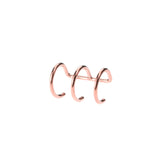 Stylish Unique Triple Hoop Solid Rose Gold Cuff Earrings By Jewelry Lane