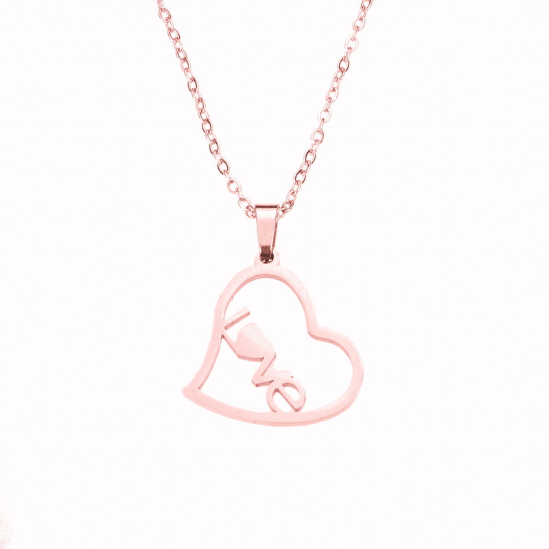 Beautiful Charming True Love Solid Rose Gold Pendant By Jewelry Lane