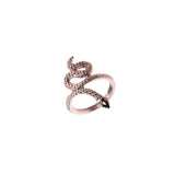 Charming Unique Snake Design Solid Rose Gold Ring By Jewelry Lane