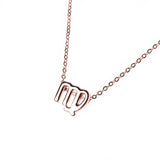 Beautiful Design Zodiac Chic Virgo Solid Rose Gold Pendant By Jewelry Lane