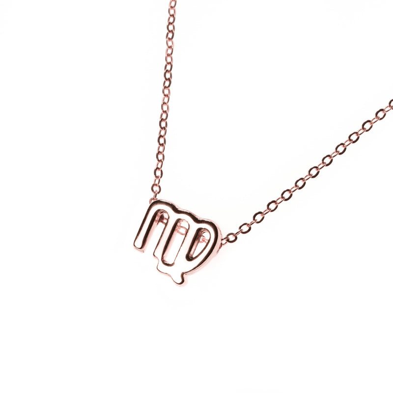 Beautiful Design Zodiac Chic Virgo Solid Rose Gold Pendant By Jewelry Lane