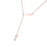Beautiful Elongated Wine Drop Solid Rose Gold Necklace By Jewelry Lane
