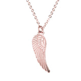 Charming Modern Bird Wing Design Solid Rose Gold Pendant By Jewelry Lane