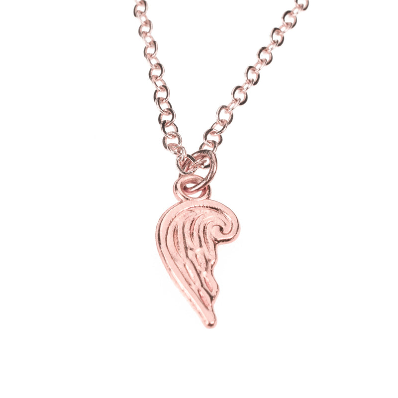 Beautiful Simple Bird Wing Design Solid Rose Gold Pendant By Jewelry Lane