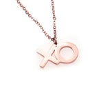 Beautiful XO Hugs And Kisses Solid Rose Gold Pendant By Jewelry Lane