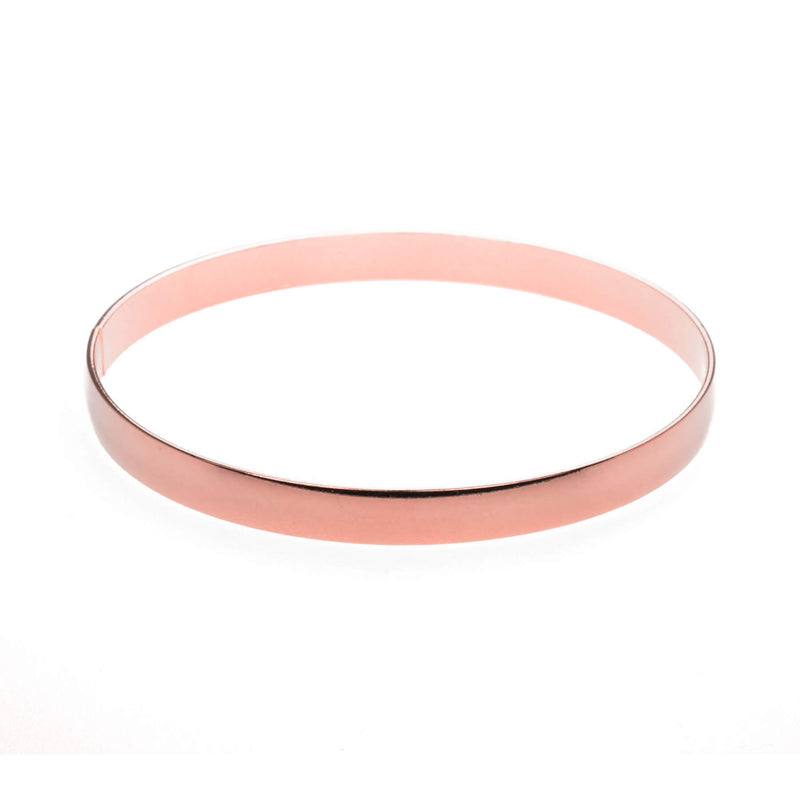Beautiful Timeless Polished Solid Rose Gold Bangle by Jewelry Lane