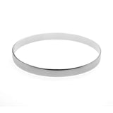 Beautiful Timeless Polished Solid White Gold Bangle by Jewelry Lane